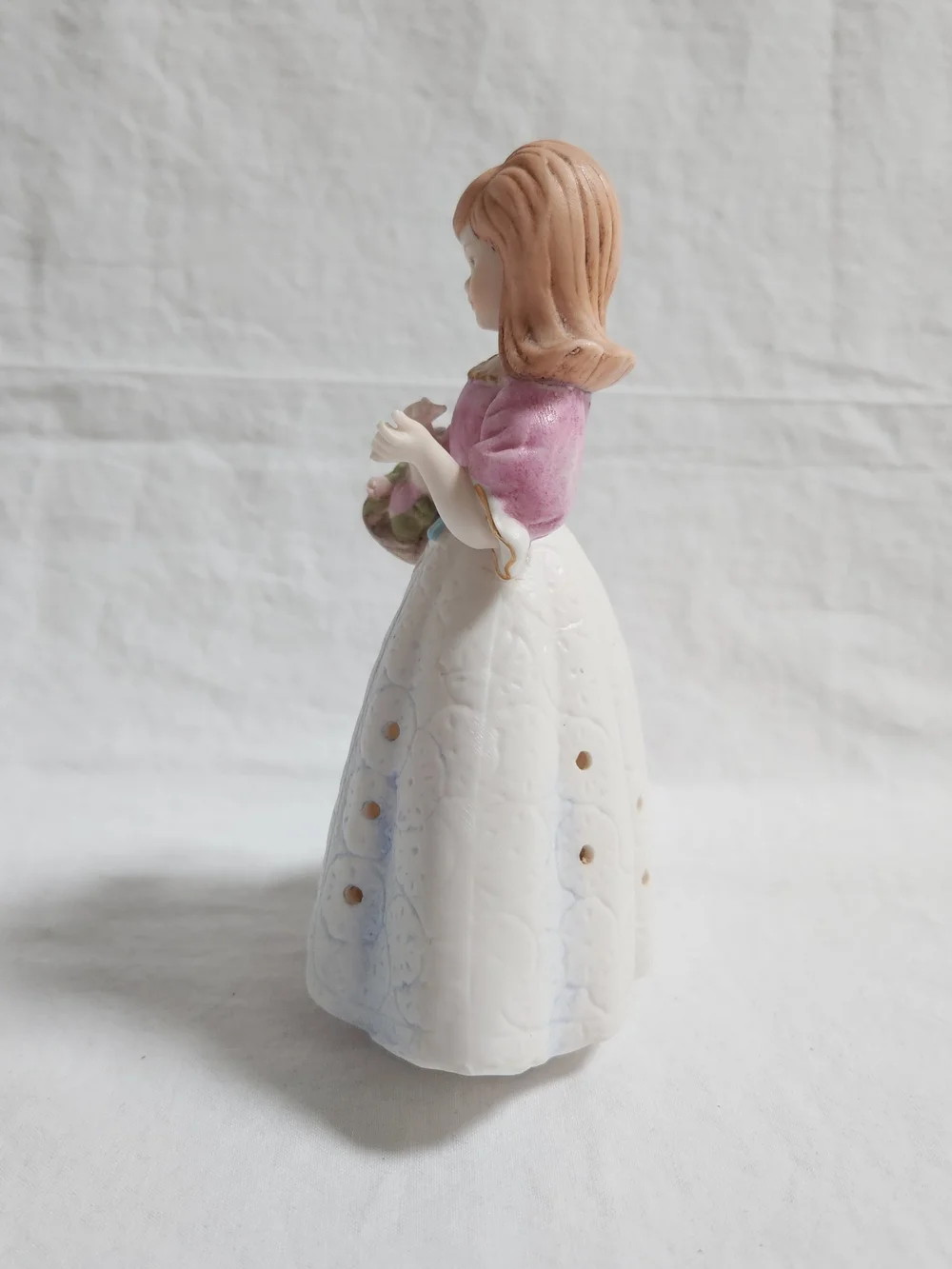 Vintage Potpourri Holder Girl Figurine Pomander AS IS